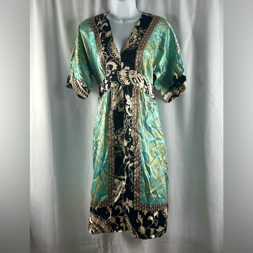 Single Dress Silk tie back midi dress S